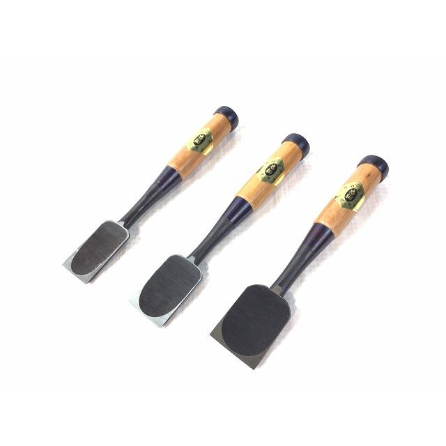 ☆未使用品☆忠綱 面取 赤樫柄 10本組 最高級鏨 たたき鏨 ノミ 叩き