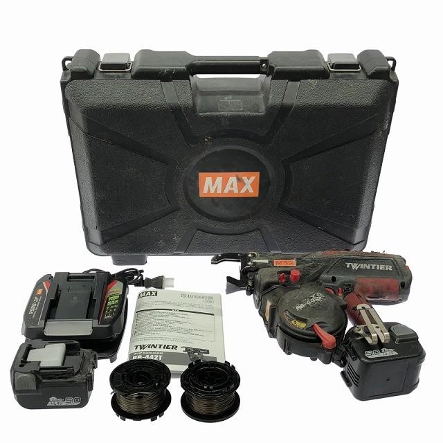 ☆中古品☆ MAX マックス 14.4V 充電式鉄筋結束機ツインタイア RB-442T-B2C/1450A バッテリー2個(5.0Ah)充電器 ケース付き128210の画像