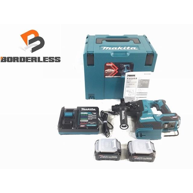 ☆未使用品☆makita マキタ 40Vmax 28mm 充電式ハンマドリル HR001GRDX バッテリ2個(2.5Ah) 充電器 ケース ...