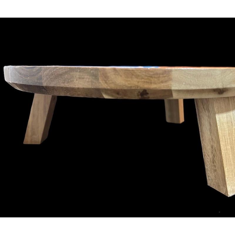 職人手作り 一点物 天然木 アカシア サービングスタンド ミニロー