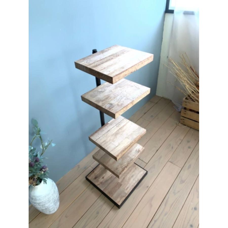 天然木 アイアンの360度回転シェルフ 観葉植物 インテリア