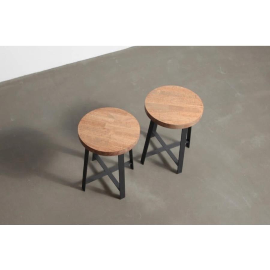 天然木 無垢材＆アイアン 1脚 スツール チェア 鉄脚 椅子 観葉植物