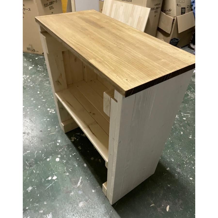 職人手作り 一点物 天然木 キッチンカウンター レジカウンター カフェカウンター 受付カウンター 幅84cm×高さ83cm×奥行き40cm 無垢材 |  | 04