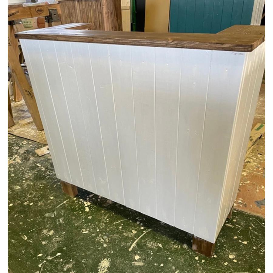 職人手作り 一点物 天然木 キッチンカウンター レジカウンター カフェカウンター 受付カウンター 幅90cm×高さ100cm×奥行き38cm 無垢材 |  | 02