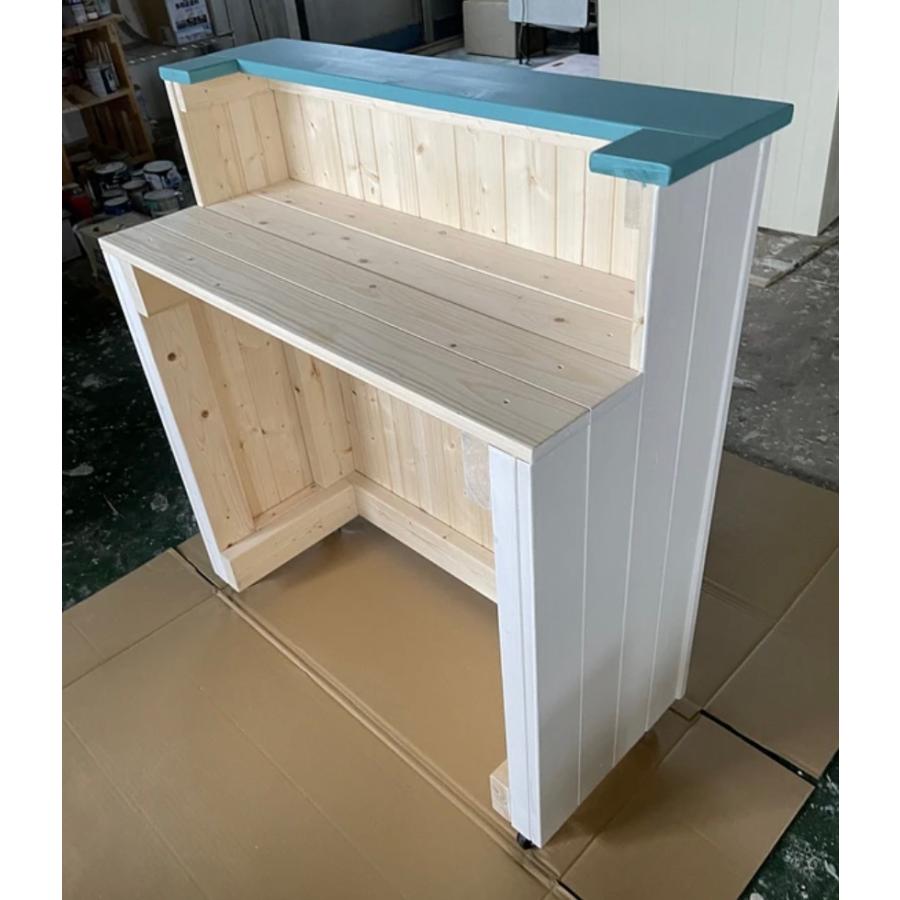 職人手作り 一点物 天然木 キッチンカウンター レジカウンター カフェカウンター 受付カウンター 幅90cm×高さ99cm×奥行き45cm 無垢材 |  | 02