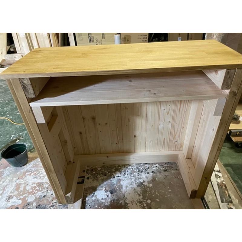 職人手作り 一点物 天然木 キッチンカウンター レジカウンター カフェカウンター 受付カウンター 幅90cm×高さ84cm×奥行き40cm 無垢材 |  | 05