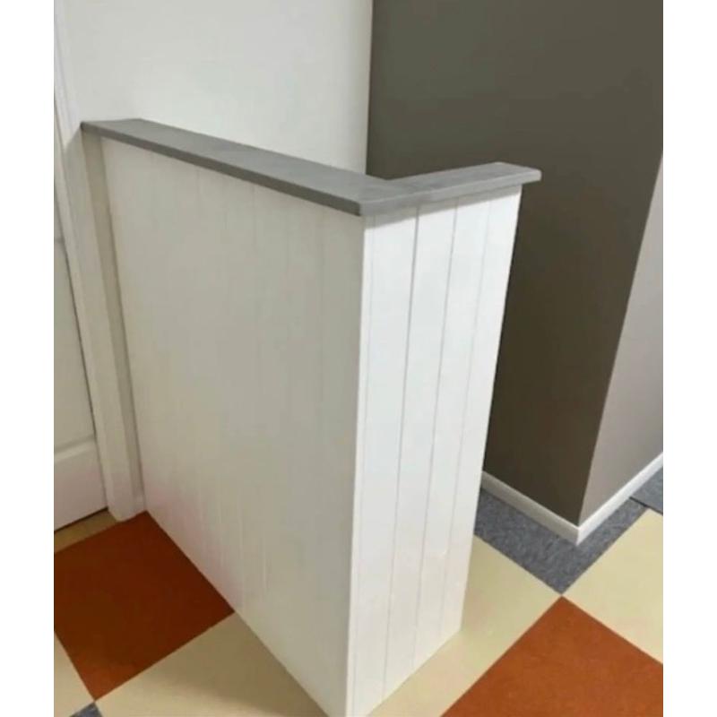 天然木 コーナーカウンター レジカウンター カフェカウンター 受付カウンター 職人手作り 一点物 幅90cm×高さ120cm×奥行き38cm 無垢材 | 