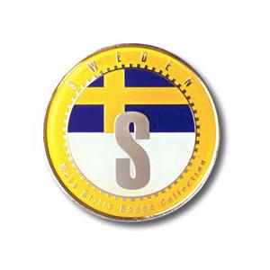 ワールドフラッグ グリルバッジ 7カ国 真鍮クロームメッキ 仕上げ