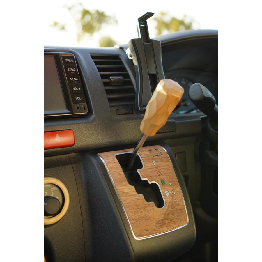 おもちのパパハイエースATシフト　槐 受注生産】トヨタゲート式AT(M8ネジ)用 銘木チェッカーシフトノブ