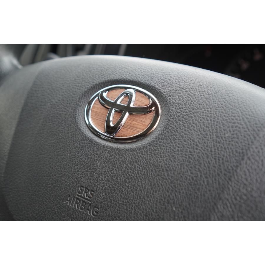 トヨタ車 ウォールナット ステアリング エンブレムシール リアルウッド