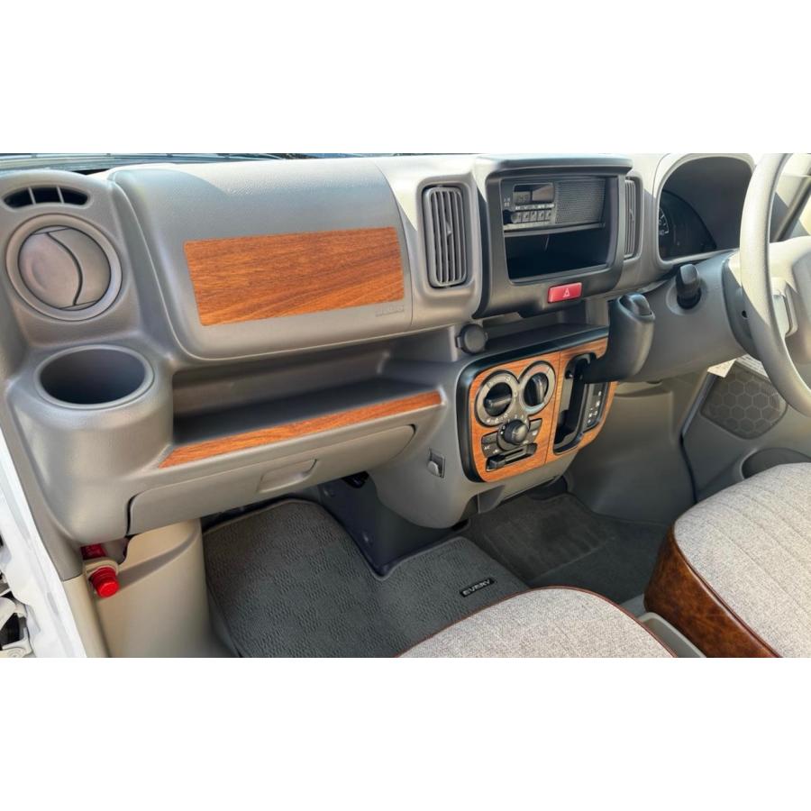 スズキ エブリイ DA17V 4速AT車 5速AGS車 ウォールナット シフトパネルシール 天然木 突板 LIF VanLife | エブリイワゴン | 01