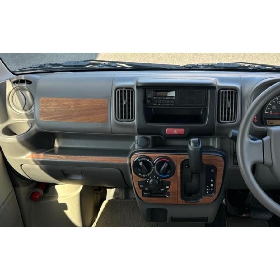スズキ エブリイ DA17V 4速AT車 5速AGS車 ウォールナット シフトパネルシール 天然木 突板 LIF VanLife | エブリイワゴン | 02