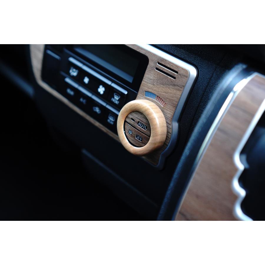 ハイエース スーパーGL 200系 4型- 山桜ウッド エアコンダイヤルカバー S-GL 職人手作り 無垢材 天然木 希少樹種 艶消しクリア仕上げ バンライフ VanLife |  | 02