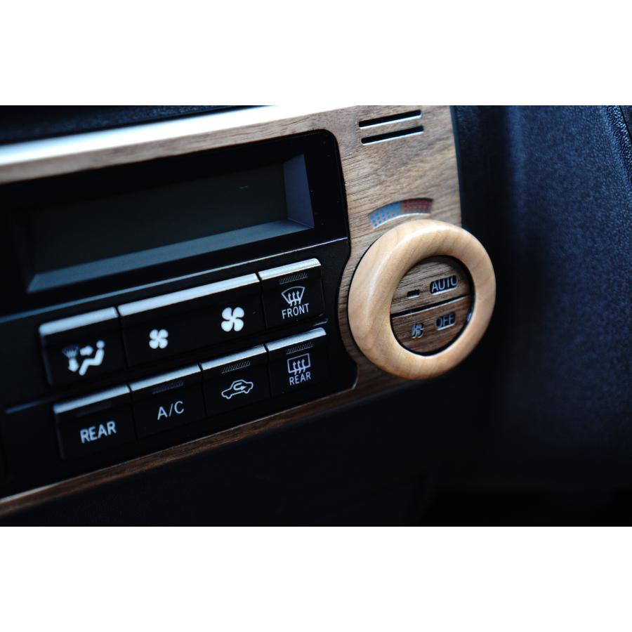 ハイエース スーパーGL 200系 4型- 山桜ウッド エアコンダイヤルカバー S-GL 職人手作り 無垢材 天然木 希少樹種 艶消しクリア仕上げ バンライフ VanLife |  | 03