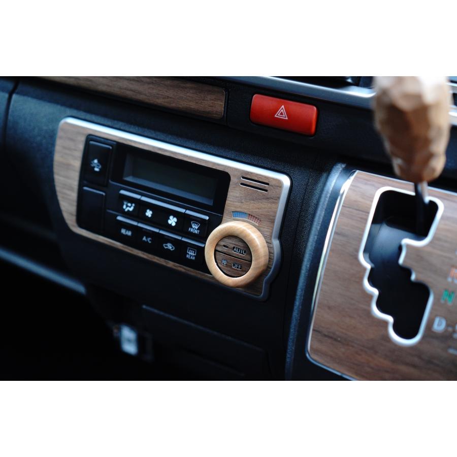 ハイエース スーパーGL 200系 4型- 山桜ウッド エアコンダイヤルカバー S-GL 職人手作り 無垢材 天然木 希少樹種 艶消しクリア仕上げ バンライフ VanLife |  | 07