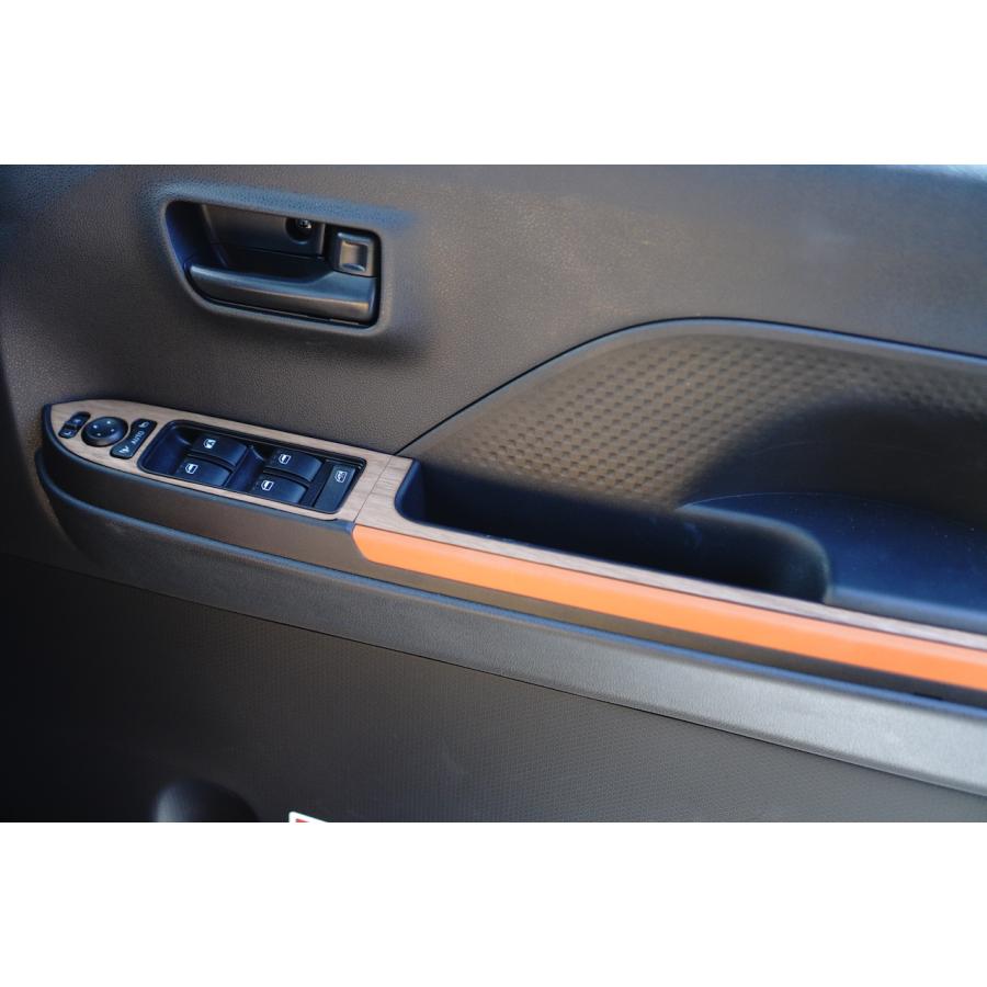 ダイハツ タントファンクロス ウォールナット パワーウインドウスイッチパネル 天然木ステッカー リアルウッド 突板 | タント | 01