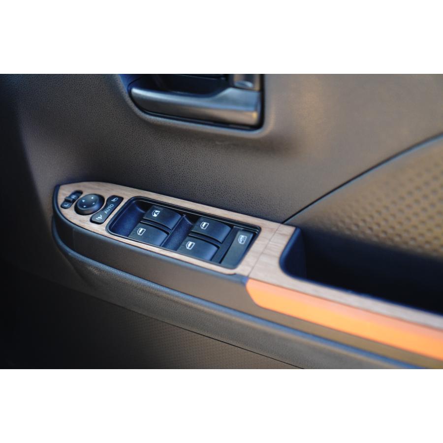 ダイハツ タントファンクロス ウォールナット パワーウインドウスイッチパネル 天然木ステッカー リアルウッド 突板 | タント | 03