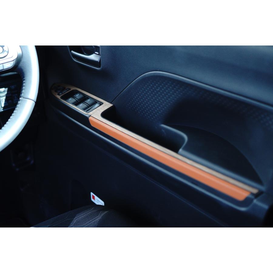 ダイハツ タントファンクロス ウォールナット パワーウインドウスイッチパネル 天然木ステッカー リアルウッド 突板 | タント | 04