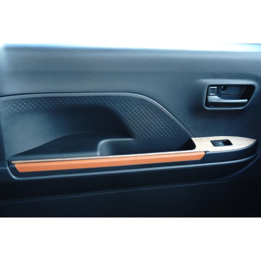 ダイハツ タントファンクロス ウォールナット パワーウインドウスイッチパネル 天然木ステッカー リアルウッド 突板 | タント | 07