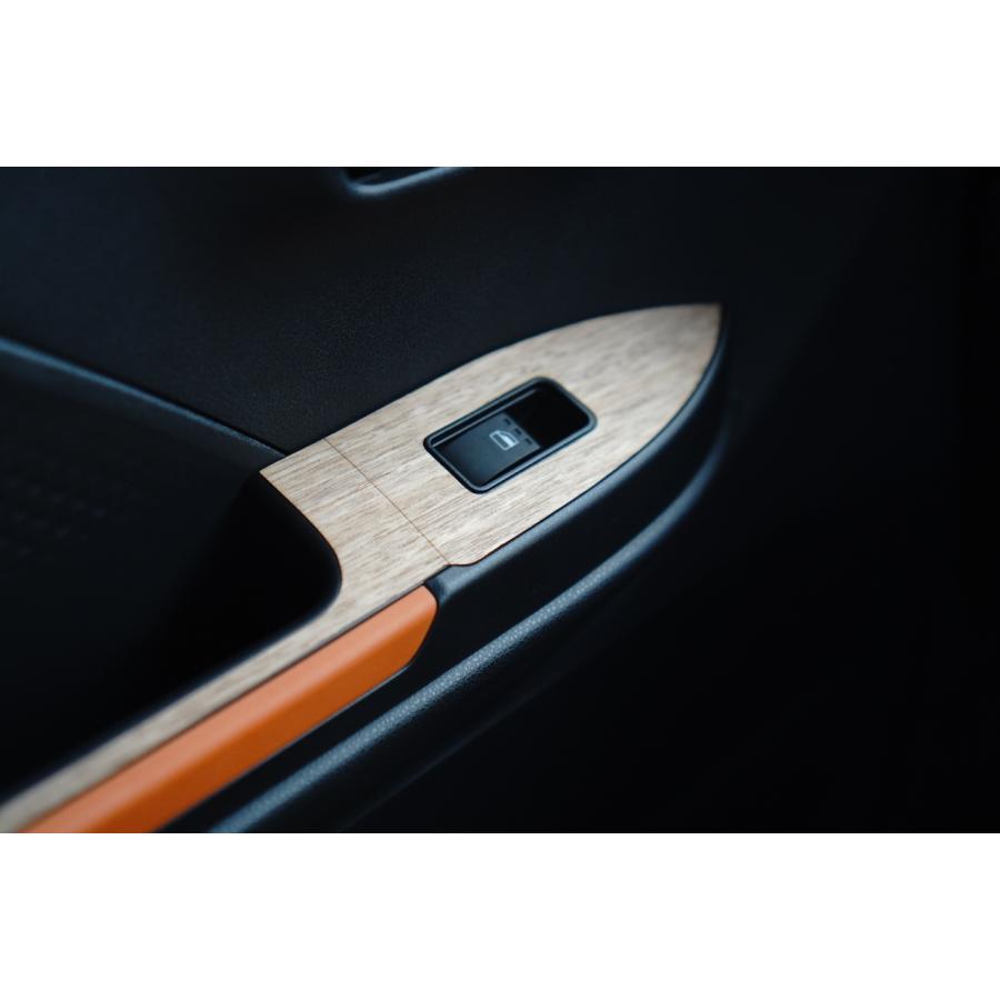 ダイハツ タントファンクロス ウォールナット パワーウインドウスイッチパネル 天然木ステッカー リアルウッド 突板 | タント | 08