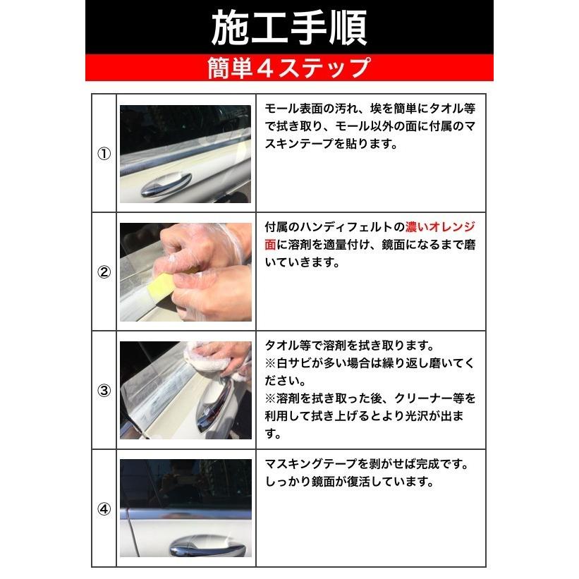 欧州車 アルミ モール 白サビ除去 鏡面仕上げ 艶出し & 白サビ防止