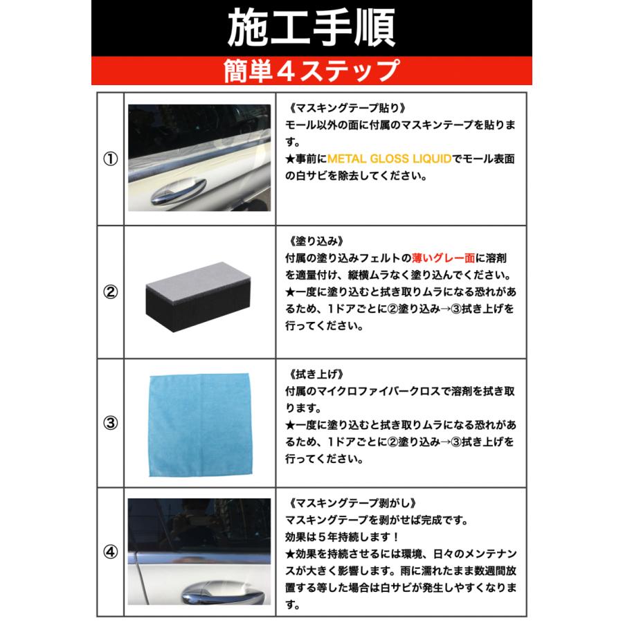 欧州車 アルミ モール 白サビ除去 鏡面仕上げ 艶出し & 白サビ防止
