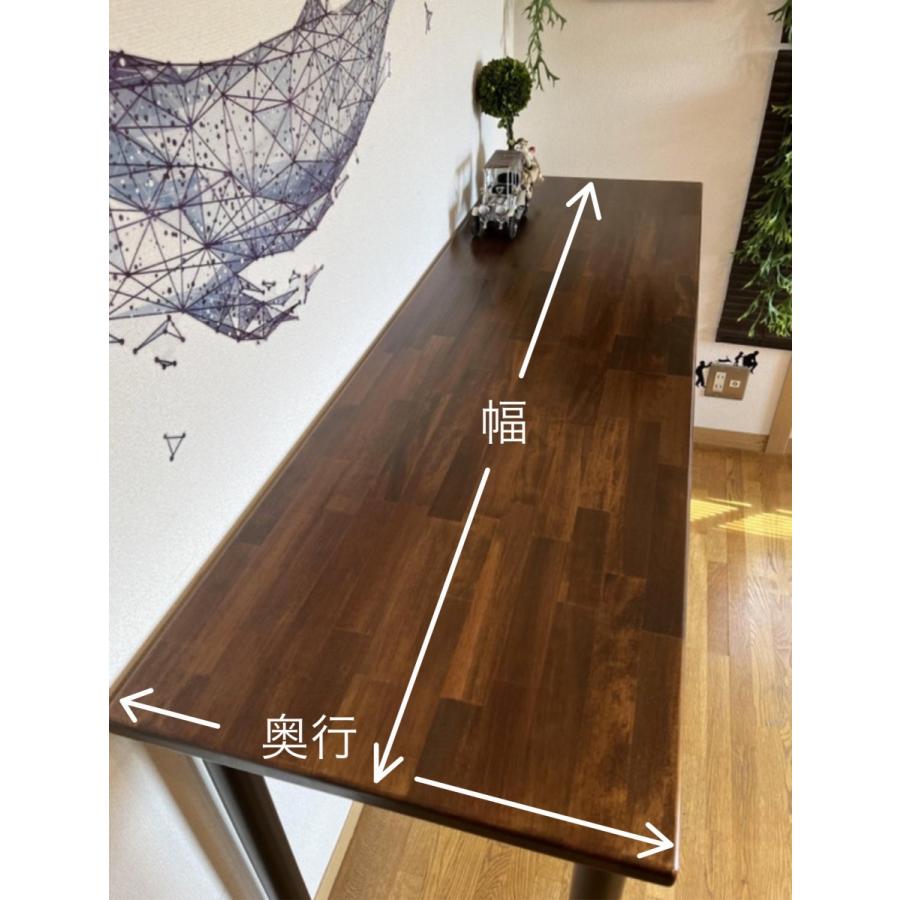 カウンターテーブル 杉 アイアン丸脚 （幅1200mm×奥行400mm×高さ684