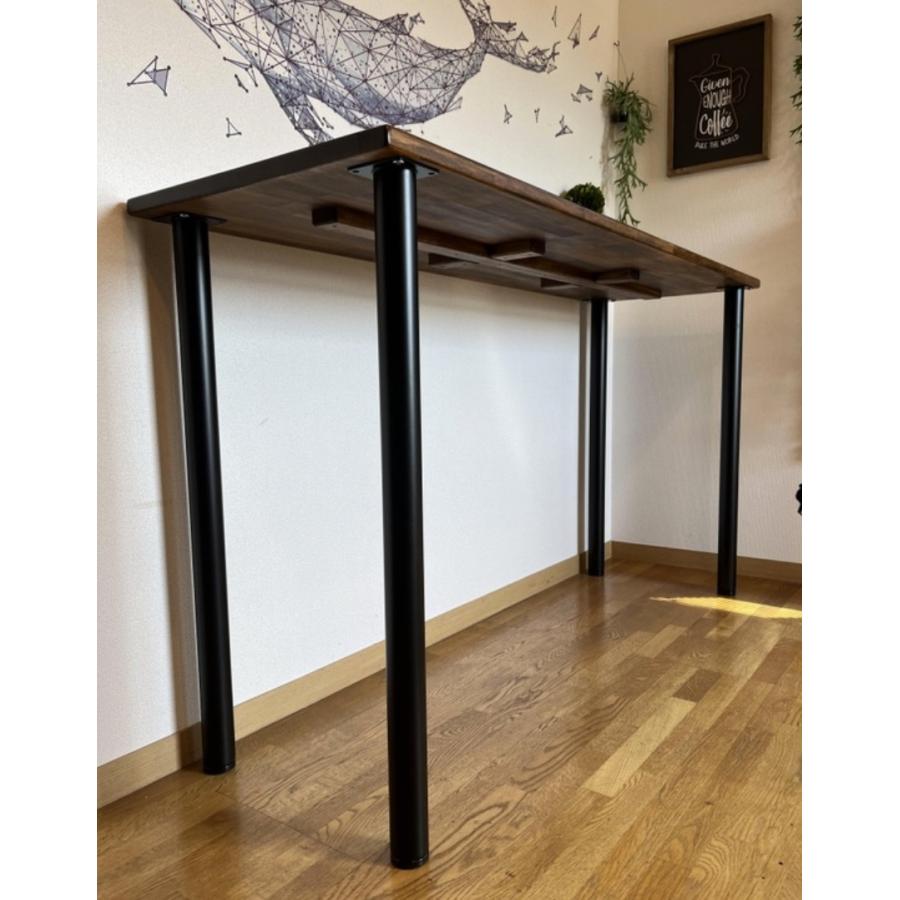 カウンターテーブル 杉 アイアン丸脚 （幅1200mm×奥行400mm×高さ684