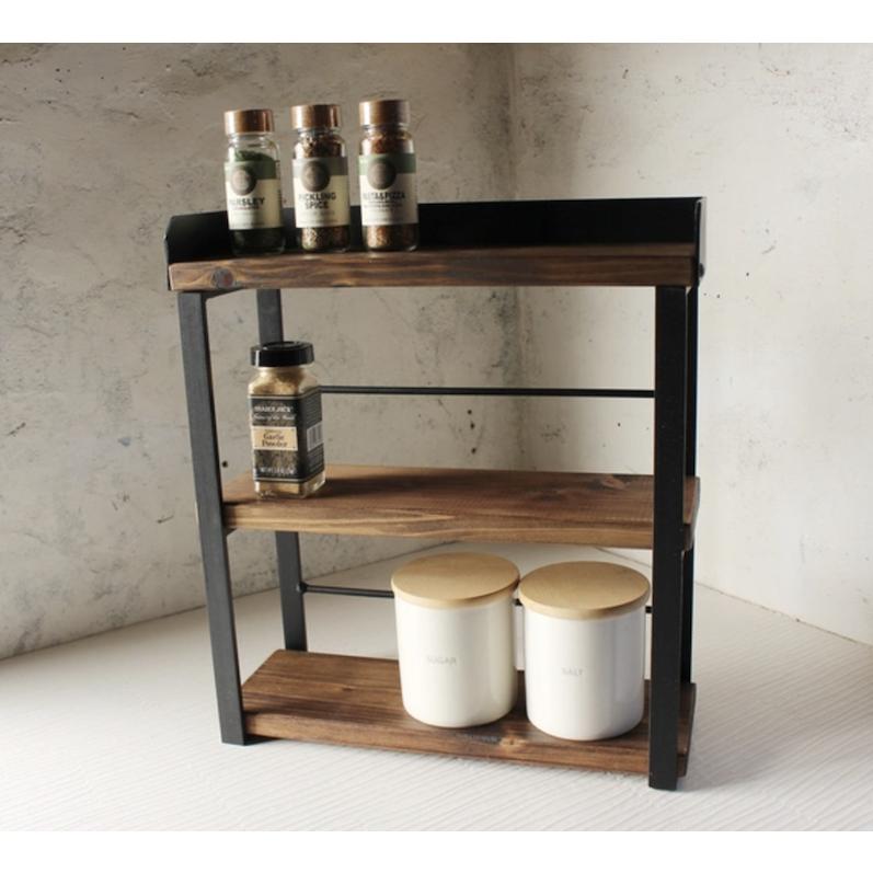 SHIba！アイアン3段スパイスラック・調味料棚 SHIba！アイアン3