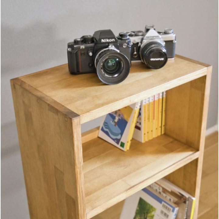 天然木 オープンシェルフ チェスト キャビネット 高さ77cm×幅40cm