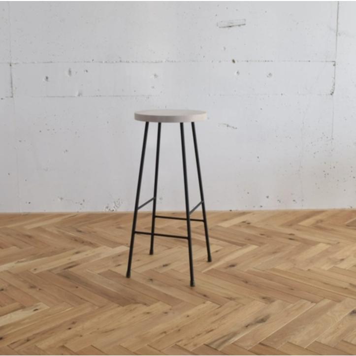 ホワイト】スツール/アイアン・ウッド