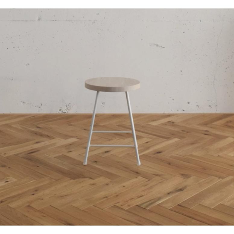 ウッド スツール ホワイト ブラック アイアン 白脚 黒脚 チェア 鉄脚