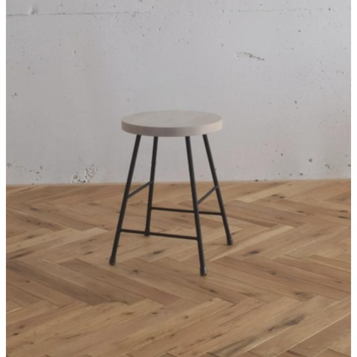 ウッド スツール ホワイト ブラック アイアン 白脚 黒脚 チェア 鉄脚