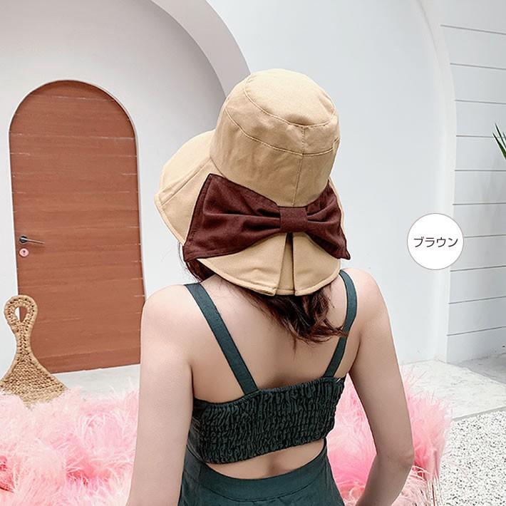 帽子 リボン付き レディース UVカット つば広 折りたたみOK 大きいサイズ 春 夏 秋 冬 ハット サイズ調整可能 おしゃれ 可愛い サファリハット 紫外線 日よけ |  | 02