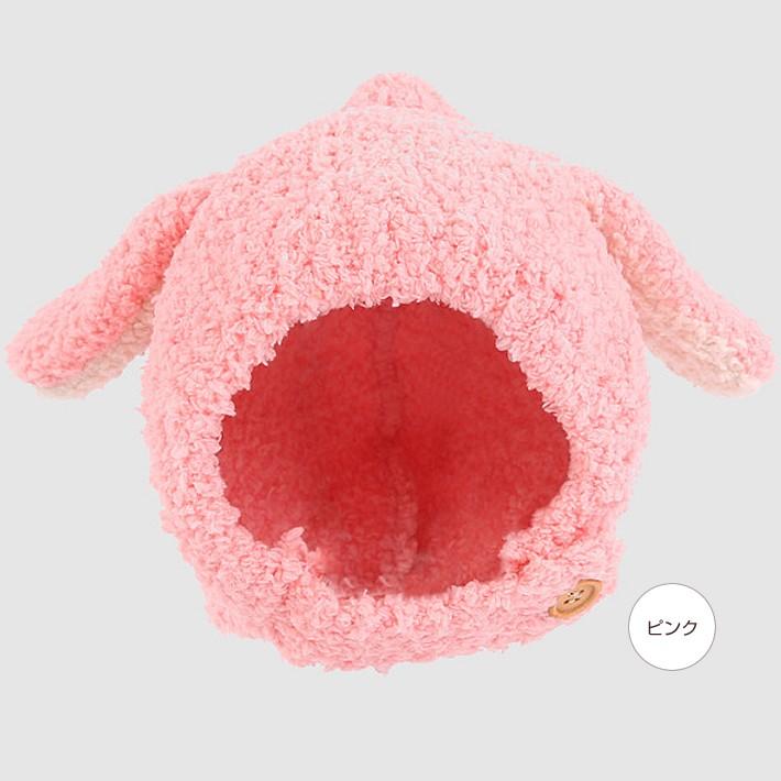 子供用 アニマルフードのニット帽 耳付き もこもこ耳 ベビーニット帽 兎耳 ニットキャップ スヌード キッズ ベビーかわいい 秋 冬 男の子 女の子 送料無料 |  | 03