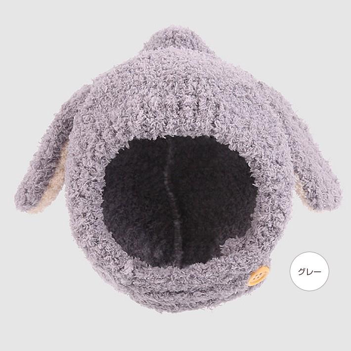 子供用 アニマルフードのニット帽 耳付き もこもこ耳 ベビーニット帽 兎耳 ニットキャップ スヌード キッズ ベビーかわいい 秋 冬 男の子 女の子 送料無料 |  | 07