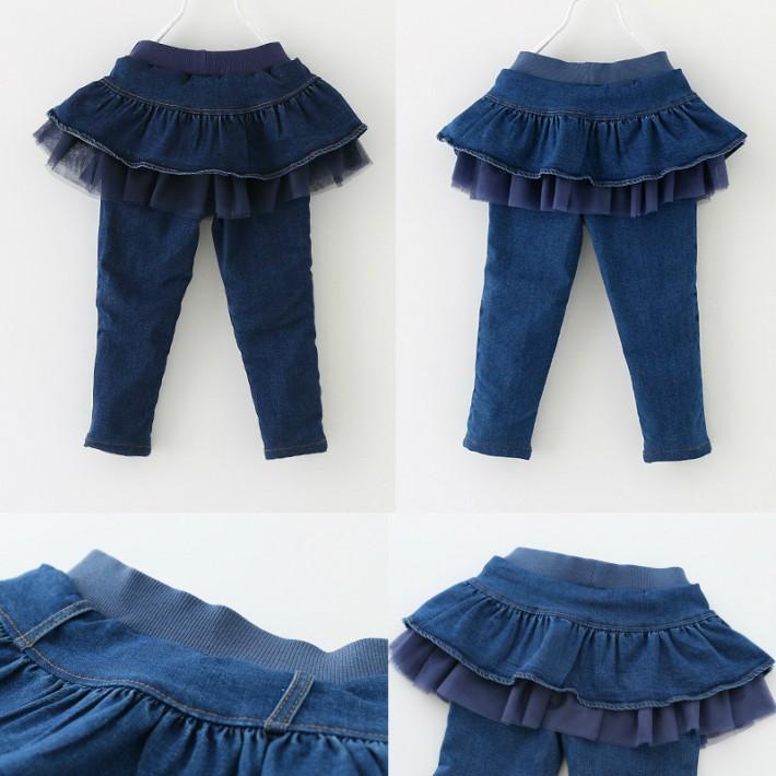 韓国子供服 ウェストフリル付き スイート風 デニムパンツキッズ ロングパンツ ジーパン 春秋冬 90cm 100cm 110cm 120cm 130cm 140cm 150cm オススメ 売れ筋 |  | 14