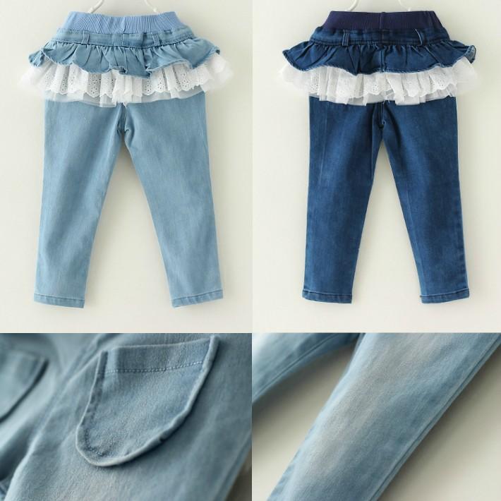 韓国子供服 ウェストフリル付き スイート風 デニムパンツキッズ ロングパンツ ジーパン 春秋冬 90cm 100cm 110cm 120cm 130cm 140cm 150cm オススメ 売れ筋 |  | 04