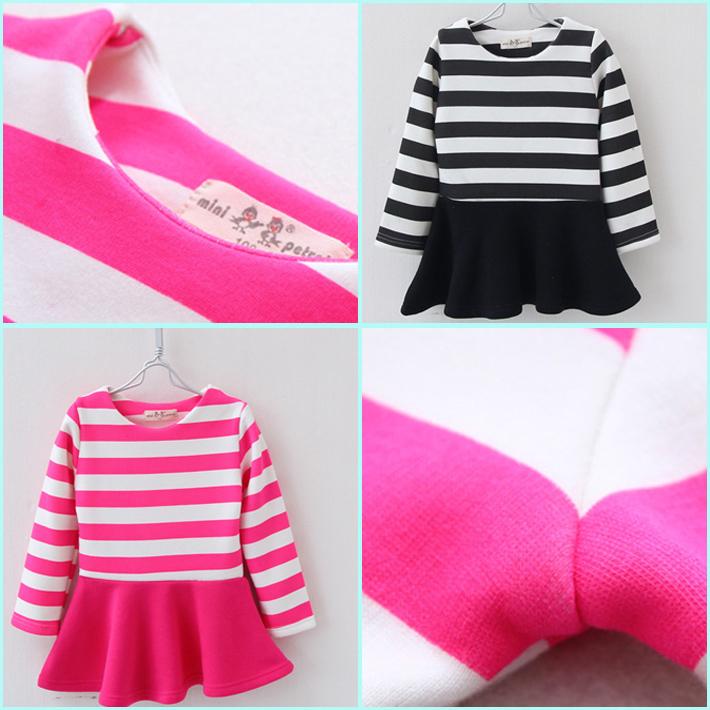 只今店内ポイント5倍＆クーポン配布中☆子供服 ボーダー柄裏起毛ワンピース★キッズ 女の子 かわいい 可愛い おしゃれ【売れ筋】 |  | 03