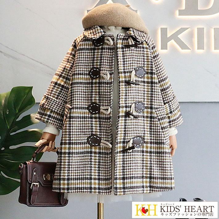 ダッフルコート 中綿 アウター チェック柄 トグルボタン ロングコート あったか 暖かい 防寒 防風 学生 子供服 女の子 男の子 子ども ガールズ ボーイズ 長袖 Kc Ot008 Kids Heart 通販 Yahoo ショッピング