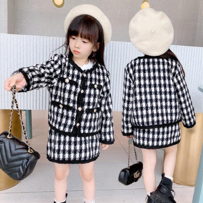 長袖トップス＆スカート 上下セット 長袖 チェック柄 千鳥格子 子供服 フォーマル 春秋冬物 結婚式 通園 入園式 卒園式 入学式 卒業式 発表会 七五三 お出かけ |  | 03