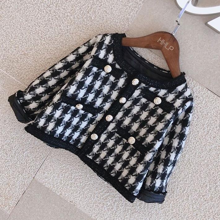 長袖トップス＆スカート 上下セット 長袖 チェック柄 千鳥格子 子供服 フォーマル 春秋冬物 結婚式 通園 入園式 卒園式 入学式 卒業式 発表会 七五三 お出かけ |  | 06