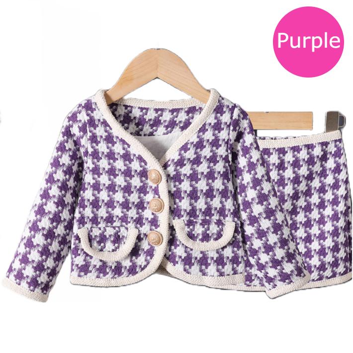 長袖トップス＆スカート 上下セット チェック柄 千鳥格子 子供服 ツイード風 セットアップ フォーマル 結婚式 通園 入園式 卒園式 入学式 卒業式 発表会 七五三 |  | 10