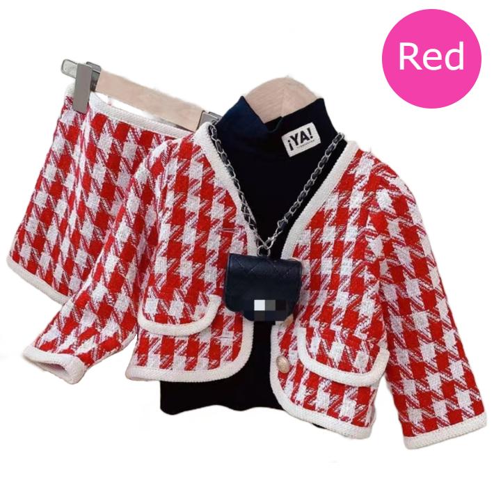 長袖トップス＆スカート 上下セット チェック柄 千鳥格子 子供服 ツイード風 セットアップ フォーマル 結婚式 通園 入園式 卒園式 入学式 卒業式 発表会 七五三 |  | 11