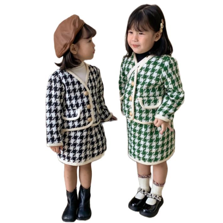 長袖トップス＆スカート 上下セット チェック柄 千鳥格子 子供服 ツイード風 セットアップ フォーマル 結婚式 通園 入園式 卒園式 入学式 卒業式 発表会 七五三 |  | 03