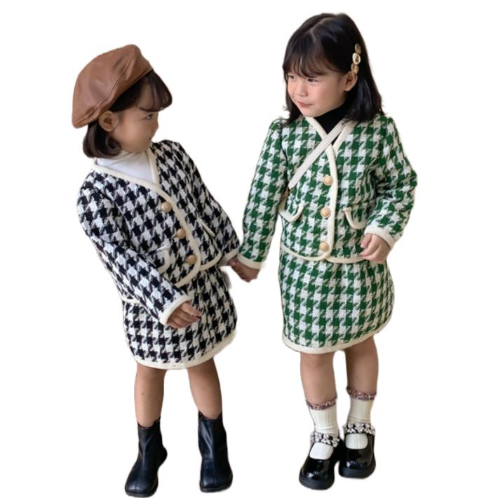 長袖トップス＆スカート 上下セット チェック柄 千鳥格子 子供服 ツイード風 セットアップ フォーマル 結婚式 通園 入園式 卒園式 入学式 卒業式 発表会 七五三 |  | 04