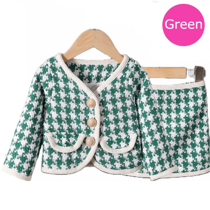 長袖トップス＆スカート 上下セット チェック柄 千鳥格子 子供服 ツイード風 セットアップ フォーマル 結婚式 通園 入園式 卒園式 入学式 卒業式 発表会 七五三 |  | 08