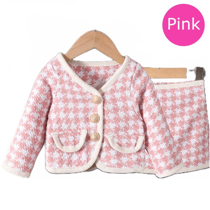 長袖トップス＆スカート 上下セット チェック柄 千鳥格子 子供服 ツイード風 セットアップ フォーマル 結婚式 通園 入園式 卒園式 入学式 卒業式 発表会 七五三 |  | 09