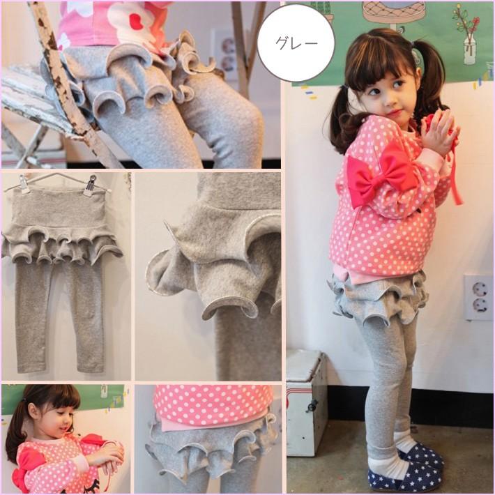 子供服　2重スカート付き十分丈レギンスキッズ 女の子 スカッツ 2重フリル  送料無料 売れ筋　新商品 |  | 01