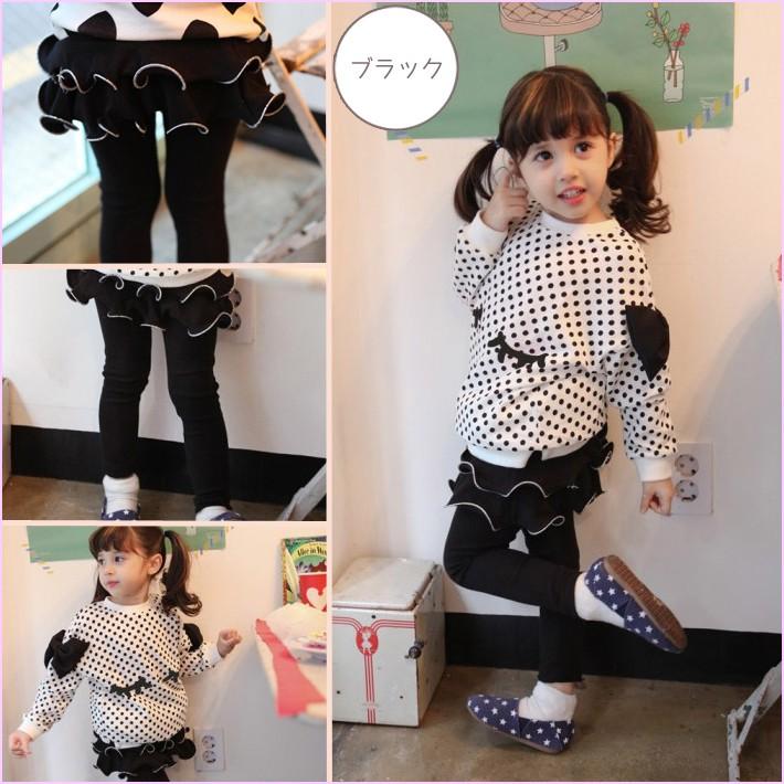 子供服　2重スカート付き十分丈レギンスキッズ 女の子 スカッツ 2重フリル  送料無料 売れ筋　新商品 |  | 02